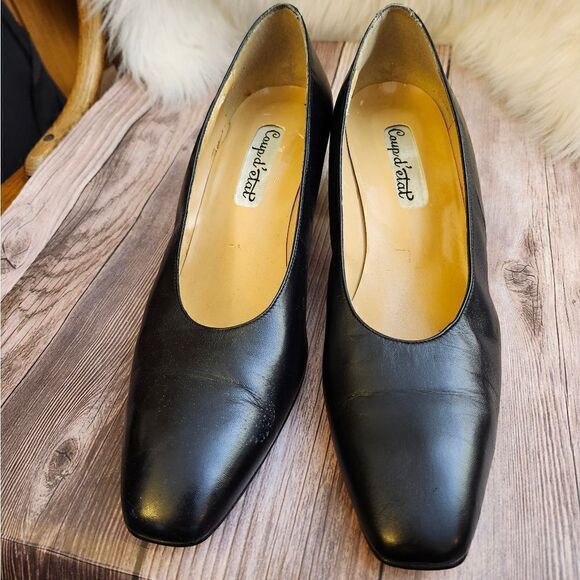 Coupd' etat black leather animal heel pumps narrow 9AA - Picture 5 of 14